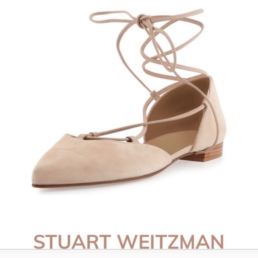EUC Stuart Weitzman Beige Suede d’Orsay flats 8.5